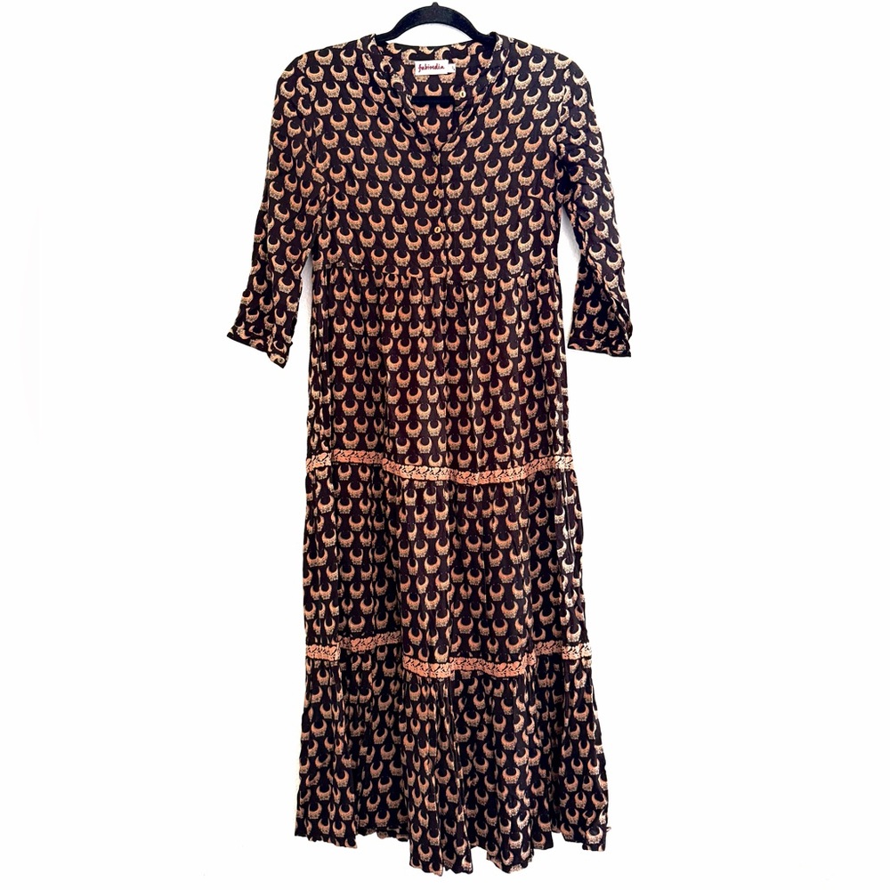 fabindia Black Boho Maxi Dress